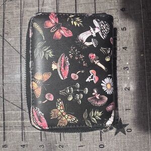 Hot Topic Black Wallet with Colorful Nature Design
